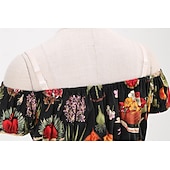 economico Cime-Retrò Vintage Anni 1950 Blusa / Camicia Senza spalline Fiore / Floreale Costume Per donna Mascherata Casual Quotidiano Addio al Nubilato Adulti Top