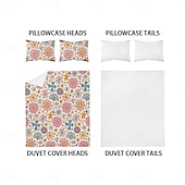 economico Set copripiumino-fresca stampa floreale set da 3 pezzi di copripiumini per camere d&#039;albergo camere per gli ospiti comodo set di biancheria da letto 1 copripiumino 2 federe