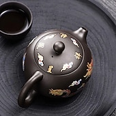 cheap Drinkware-Color-Changing Teapot Set Dragon &amp; Phoenix Zisha Chinese Loong Gift - Heat Sensitive Kung Fu Tea Set with Teapot and Cups, Business Gift