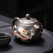 cheap Drinkware-Color-Changing Teapot Set Dragon &amp; Phoenix Zisha Chinese Loong Gift - Heat Sensitive Kung Fu Tea Set with Teapot and Cups, Business Gift