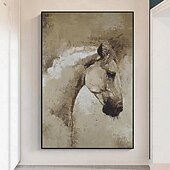 billiga Abstrakta målningar-oljemålning handgjord handmålad väggkonst abstrakt häst canvas målning heminredning dekor sträckt ram redo att hänga
