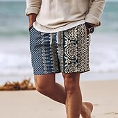 economico Retro Vintage &amp; Etica-Per uomo Motivo Geometrico Fiore / Floreale Pantaloncini da mare Pantaloncini da Surf Costume nuoto a pantaloncino Misura del girovita medio Vintage Hawaiano Stile Etnico Ferie Spiaggia Coulisse con