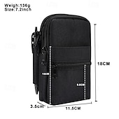 baratos saco de telefone universal-Capa de telefone jeans universal de 7,2 polegadas bolsa de cintura com zíper bolsa de cintura pendurada diagonal bolsa cruzada