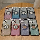 お買い得  iPhone用ケース-電話 ケース 用途 iPhone 16 iPhone 15 プロマックスプラス iPhone 14 13 12 11 Pro Max Plus バックカバー ワイヤレス充電をサポート ブリンブリングリッターシャイニー 耐衝撃 TPU 仕上げ