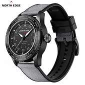 Χαμηλού Κόστους Ρολόγια Quartz-NORTH EDGE Άντρες Χαλαζίας Δουλειά Φωτίζει ΑΔΙΑΒΡΟΧΟ TPU Λουράκι από νάιλον Παρακολουθήστε