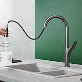 お買い得  キッチン用水栓金具-水栓 - シングルハンドルつの穴 クロム / ブラッシュドニッケル / 電気メッキ プルアウト / プルダウン / 標準スパウト / トール / ハイアーク センターセット 現代コンテンポラリー Kitchen Taps