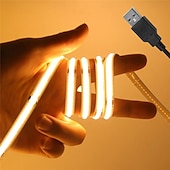 economico Strisce luminose USB-DC 5v usb cob strip 320leds/m nastro flessibile corda striscia luce bianco caldo bianco naturale lampada da notte tv retroilluminazione striscia led 1m 2m 3m 4m 5m decorazioni per la casa