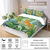 billiga Påslakanset-tropical rainforest series 3-delat påslakanset för sommaren mjuk hudvänlig långvarig för hotellrum gästrum sängkläder bekvämt set