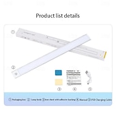 お買い得  キャビネットライト-超薄型 LED キャビネット ライト、ワイヤレス モーション センサー LED ライト バー、USB 充電式サイド マグネット式粘着式キッチン ナイト ライト、ワードローブ クローゼット キャビネット 食器棚 階段 廊下 棚用