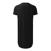 ieftine Halate-Bărbați loungewear Camasa de noapte Cămașă de noapte Culoare pură Stilat Confortabili Halate kimono Zilnic Casă Poliester Απαλό Respirabil În V Manșon scurt Buzunar Vară Primăvară Negru Alb