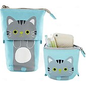 cheap Storage &amp; Organization-Standing Pencil Case Back to School Cute Telescopic Pen Holder Standing Pencil Pouch Organizer Pop up Pencil Bag Cosmetics Bag Portable Kawaii Stationary