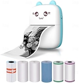 cheap Scanners &amp; Printers-Mini Portable Pocket Mobile Thermal Printer Smart Inkless Printing Stickers Label Photo Wireless Bluetooth Printer