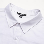 billige Herre Elite Skjorter-Herre Dresskjorter Skjorte med knapper Helfarge Bryllup jubileum Hvit Langermet Aftæpning Vår &amp; Vinter Klær Knapper