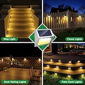 abordables Luces de suelo-Luz de paso LED solar, luz de cubierta impermeable al aire libre luces de cerca solar luz de pared para patio cubierta jardín esquina casa garaje patio porche escalera iluminación 1/2/4/6/12 piezas