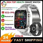 halpa Älykellot-696 TK16 Älykello 2.4 inch Älykello Bluetooth Askelmittari Puhelumuistutus Sleep Tracker Yhteensopiva Android iOS Miehet Handsfree puhelut Viestimuistutus IP 67 52mm kellokotelo