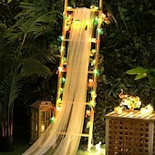 رخيصةأون يعمل بالبطاريات-سلسلة أضواء LED على شكل فاكهة الصيف 1.5 متر 10 مصابيح 3 متر 20 مصباح LED لحديقة هاواي تعمل بالبطارية الاستوائية المقاومة للماء فلامنغو شجرة جوز الهند والأناناس لتزيين الحفلات الداخلية والخارجية