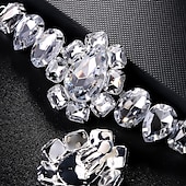 voordelige Sieradensets-Bruidssieradensets 1 set Strass 1 Ketting Oorbellen Dames Elegant Gepersonaliseerde Stijlvol Schattig Klassiek Laten vallen Bloem Onregelmatig Sieraden set Voor Bruiloft Feest