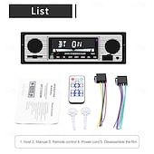 preiswerte Bluetooth Auto Kit/Freisprechanlage-Autoradio Bluetooth Oldtimerradio MP3-Player Stereo USB für AUX Oldtimer-Stereoanlage Audio Silber Schwarz