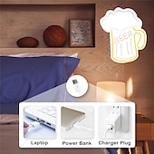 cheap Neon LED Lights-Oktoberfest Beer USB LED Neon Light, LED Beer Sign Bar Club Acrylic Neon Light Hotel Bar Caf  Birthday Party Youth Room Wall Decoration Light Logo 1PC