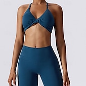 voordelige Sport bh&#039;s-Dames Lichte ondersteuning Sport bh&#039;s Running BH Open achterkant Gekruiste rug Goede top Gewatteerd Fitness Recreatiesport Hardlopen Ademend Lichtgewicht Zacht Zwart Roze Marine Blauw Effen