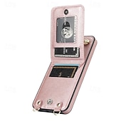 cheap Samsung Cases-Phone Case For Samsung Galaxy S24 S23 S22 S21 S20 Ultra Plus FE S25 Ultra Back Cover Wallet Case Zipper with Lanyard Kickstand Retro TPU PU Leather