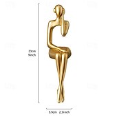 Недорогие Статуи-Золотая статуя, украшения для дома для гостиной, декор полки, современный декор книжной полки, статуэтки, настольная скульптура, декор стола