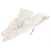 economico Cappelli per feste-fasce cappelli lino bombetta/cloche cappello a cilindro cappello sinamay matrimonio tea party matrimonio elegante con strass bowknot copricapo copricapo