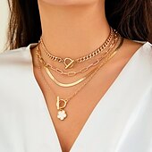 abordables Colliers-Collier Pendentif Résine Femme Elégant Le style mignon Romantique Multirang Trèfle Mignon Irrégulier Colliers Tendance Pour Mariage Soirée du quotidien