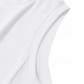 billiga Gym-toppar-Herr Linne Undertröjor Ärmlös tröja Ärmlös Polokrage Vår &amp; sommar Slät Pit Strip Mode Designer Grundläggande Semester Gata Utekväll Ljusrosa Svart Vit Topp t-shirt för män