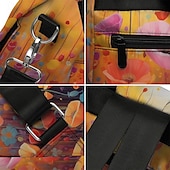 billiga Grafiska tryckväskor-Dam ryggsäck Skolväska Skola Utomhus Dagligen Blomtryck Blomma Polyester Stor kapacitet Vattentät Multi Carry Dragkedja Tryck Gul Rubinrött