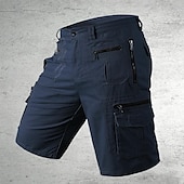 baratos Clássico-Homens Shorts táticos Bermuda Cargo Calção Shorts de Trilha Botões Bolso multi Tecido Vestível Curto Ao ar livre Diário Acampar e Caminhar Moda Clássico Preto Verde Claro