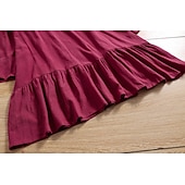 preiswerte Damen Einfache Oberteile-Damen Übergröße Bluse Glatt Brautkleider schlicht Langarm Eine Glocke V Ausschnitt Normale Oberteile Täglich Gefaltet Schwarz Weiß Rosa Rote Khaki Ganzjährig
