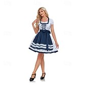 Χαμηλού Κόστους Γυναίκες-Oktoberfest Φορέματα Μπλούζα / Πουκάμισο Ντιρντλ Oktoberfest / Μπύρα Γερμανικά Μόναχο Λιβάδια Γυναικεία Πανί παραδοσιακού στυλ Πουκάμισο Φόρεμα (60εκ.)