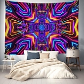 levne Tapiserie Blacklight-blacklight gobelín uv reaktivní záře ve tmě záře party neon psychedelický trippy misty závěsný gobelín sova nástěnná malba pro obývací pokoj ložnice