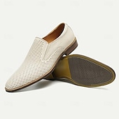 preiswerte Loafer aus hochwertigem Leder-Beige Loafer aus perforiertem Leder für Herren, Slipper aus hochwertigem Rindsleder – atmungsaktives und stilvolles Schuhwerk für formelle und legere Anlässe