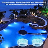 cheap Underwater Lights-1/2/4 Pcs, Submersible LED Pool Lights with Infrared Sensor, Waterproof Underwater Pool Lights for Inground Pool ,Color Changing Underwater Lights for Ponds Battery Operated