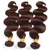 voordelige 3 bundels menselijk haarweefsels-2 # body wave menselijk haar bundels braziliaanse bruin haar weven bundels bruin haarverlenging remy chocolade bot menselijk haar 3 stks
