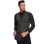 رخيصةأون أزياء الرجال من عشرينيات القرن العشرين-عتيق / معتق الهدر 20S عشرينيات ملابس صدار مجموعة الإكسسوارات انسان محترم رجل العصابات ملابس تنكرية رجالي عيد الرعب مهرجان السنة الجديدة مهرجان حفل / مساء حفلة تنكرية للبالغين ربطة عنق سترة قبعة