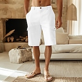 halpa Miesten Elite Shorts-Miesten Shortsit Liinavaatteet Kesähousut Edessä tasku Suora jalka Tavallinen Mukavuus Hengittävä Polven pituus ulko- Loma Juhla Muoti Perus Valkoinen Khaki