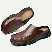levne Pánské dřeváky a pantofle-pánské hnědé slip-on mules s polstrovanou podrážkou - pohodlná a stylová obuv pro běžné nošení