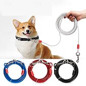 お買い得  犬用首輪＆ハーネス＆リード-犬用 リード トレーニングリーシュ ハーネスリーシュセット 調整可能 防水 携帯用 パータブル 普通 生活 アウトドア ハンティング ランニング ソリッド ハスキー犬 ラブラドール エスキモー犬 1個