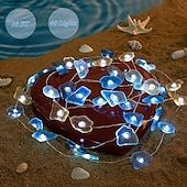 お買い得  電池式-オーシャンシリーズストリングライト、シーストーン装飾夏ストリングライト 2m 20LED 3m 30LED 海辺パーティー装飾沿岸ストリングライト電池式フェアリーライトホリデー寝室誕生日パーティーウェディングデコレーション