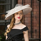 economico Cappelli per feste-fasce cappelli lino bombetta/cloche cappello a cilindro cappello sinamay matrimonio tea party matrimonio elegante con strass bowknot copricapo copricapo