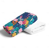 cheap Beach Towel Sets-100% Beach Towel Summer Tropical Palm Leaves Flamingo Oversized Beach Towel Soft and Quick-drying Bathroom Towel Super Absorbent Large Swim Towel for Teens Adults, Quick-Dry, Soft Lightweight, Versatile for Travel, Bath and Pool