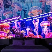 billige Blacklight -billedvev-blacklight billedvev uv reaktiv glød i mørket glød party neon manet fantasi undersjøisk natur psykedelisk trippy tåkete hengende billedvev veggkunst veggmaleri for stue soverom