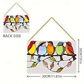 halpa Veistokset-lasimaalaus lintujensiepparin ikkunan ripustus - akryyli aurinkosiepparin lasiverhoilu - pihasisustus, hieno lahja lintujen ystäville - kodin, sisustuksen ja toimiston sisustus