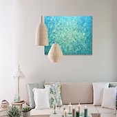 billiga Abstrakta målningar-oljemålning handgjord 3d tung texturerad oljemålning handgjord abstrakt stor konst blå vatten reflektion målning handmålad galleri konst målning på duk väggmålning för vardagsrum konstverk