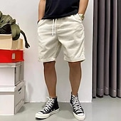 baratos Calções Estilo Casual-Homens Shorts de verão Shorts casuais Shorts de veludo cotelê Bolsos Com Cordão Cintura elástica Tecido Conforto Comprimento do joelho Ao ar livre Diário Moda Estilo Clássico Preto Amarelo