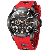 cheap Quartz Watches-OLEVS Men Quartz Watch Outdoor Sports Fashion Wristwatch Luminous Calendar Chronograph Waterproof Silicone Gel Watch