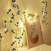 abordables Guirlandes solaires-Guirlande lumineuse solaire élégante pour réception de mariage, 100 LED – Guirlande lumineuse en lierre de 33 pieds, 8 modes, étanche, pour la décoration de la maison et du jardin